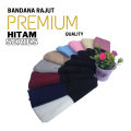 Ciput rajut PREMIUM BANDANA 2 Colors Black Series inner Knit inner hijab. 