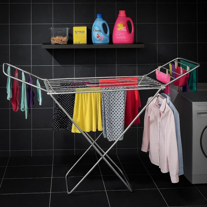 All-Purpose Laundry Drying Rack – Foldable Stand for Drying Wet Clothes in  Bedroom, Bathroom or Balcony