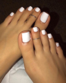 20pcs White Artificial Toe Full Cover Nails. 