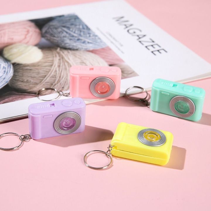 Translucent Keychain Camera Kawaii LED Camera Electric Luminous Key Chain Plastic Luminous Camera ...