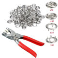 Metal Snap Buttons Plier, Metal Snap Button Plier Set with  Snaps, Metal Snaps for Sewing, DIY Metal Snap Button Kit with Plier Tool,, 9.5mm Ring Buttons, Easy-Use Hand Press Machine for Crafts & Clothing. 