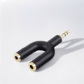 3.5mm Headphone Splitter Adapter Y Jack 1 Male to 2 Female, PVC Jacket, Gold-Plated, Compatible with Audio Devices. 