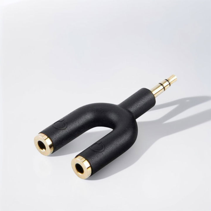 3.5mm Headphone Splitter Adapter Y Jack 1 Male to 2 Female, PVC Jacket, Gold-Plated, Compatible with Audio Devices