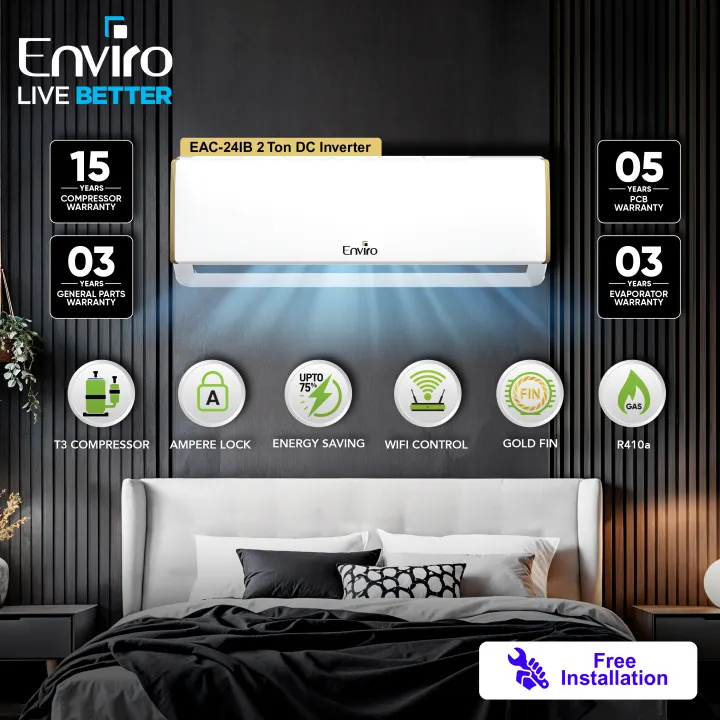 Enviro%20Ice%20Berg%20Series%20EAC%2024IB%202%20Ton%20DC%20Inverter%20Air%20Conditioner%20Heat%20and%20Cool%20Wi%20Fi%20Smart%20Control%20SmartLife%20App%20T3%20Compressor%20Golden%20Fin%20Self%20Cleaning%20Turbo%20Cooling%20Energy%20Efficient%20R410%20Eco%20Friendly%20Gas%2015%20Years%20Warranty%20-%20Image%202