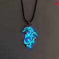 Luminous Dragon Necklace Glowing Night Fluorescence Silver Necklace for Party. 