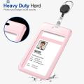 Childrenworld Drop-proof Card Case Clear Id Card Holder with Hanging Hole Transparent Name Badge Protector for Students Nurses Office Workers Slide Cover Design. 