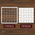Jigsaw Puzzle Pattern Stencil for Coloring Scrapbooking Embossing Decorative Template. 