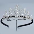 Hair Crown Wedding Hair Accessories For Women Silver Color and White Pearl Crown For Bridal Crowns And Tiara Women Accessories. 