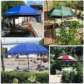 Garden Parasol 2.4M Outdoor Market Table Umbrella, Height Adjustable Beach Parasol for Patio Deck Backyard and Pool, Multicolored. 