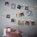 Pack of Two Photo Clips Christmas Card Holders Holidays Decoration Indoor String for Hanging Photos Pictures Cards and Memos With Free Battery Operated Merry Christmas Fairy Lights. 