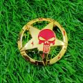 3D Skull Star Metal Logo Sticker with double tape  for bike and car decoration. 