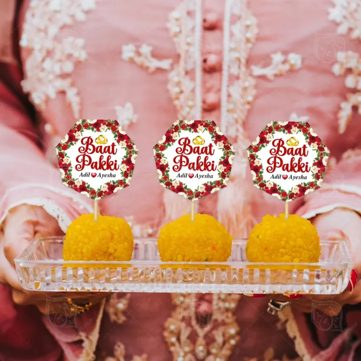 CUSTOMIZED%20Baat%20Pakki%20Mithai%20Cupcake%20Toppers%20Pack%20of%2010%20Best%20Engagement%20&%20Wedding%20Party%20Celebration%20Topper%20-%20Image%202