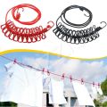 Multi Functional Portable Drying Rope with 12 Clips and 2 Hooks, Travel Clothesline Rope Clothes Hanging Hook, Adjustable. 