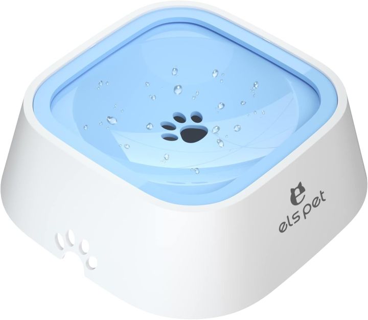 ELS PET Dog Bowl No Spill, Pet Water Bowl No Drip Slow Water Feeder Cat Bowl, Pet Water Dispenser 35oz/1L Travel Water Bowl for Dogs, Cats uk import