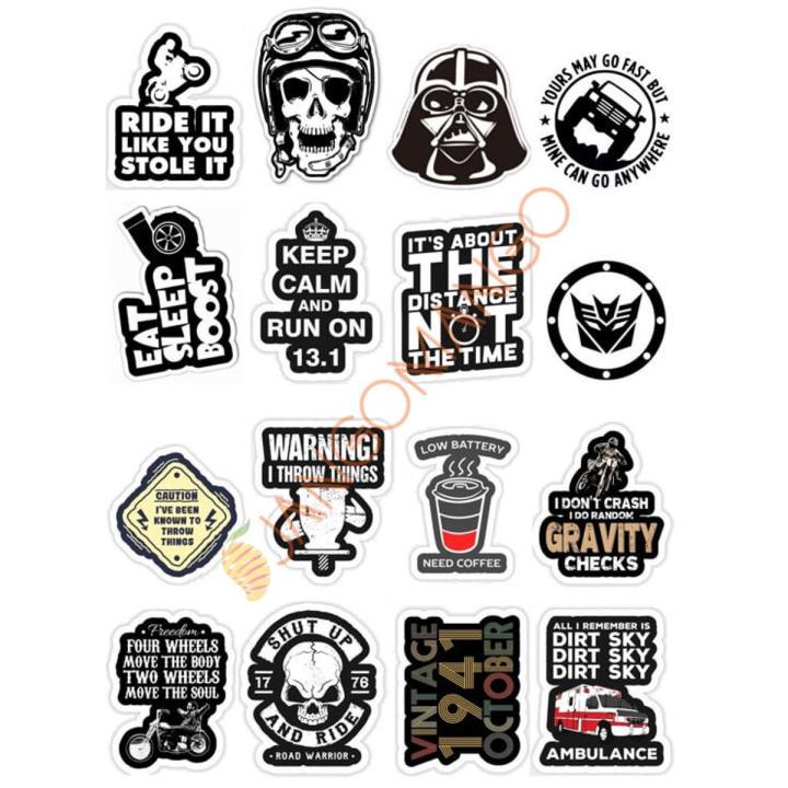 10 Pcs New Black and White Funky Doodle Stickers Pack for Laptop and Phone DIY Stickers - JangoMango Store