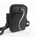 【BestGO】import small mini size cross body sling shoulder waist pouch neck bag mobile cell phone for men male boy Teenager student Korean style designer sport casual fashion Oxford Fabric cloth earphone hole black blue grey. 