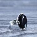 aqeeq black stone ring silver chandi. 