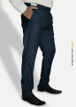 YBRAND-Midnight Navy Slim Fit Dress Trousers For Men-DP-1024. 