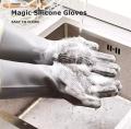 Silicone Magic Washing Gloves Pair with Scrubber for Kitchen, Bathroom, Car, Pet and Multipurpose Cleaning and Washing (1 Left and 1 Right Hand Silicone Scrub Glove Pair). 