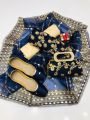 Girl's Dream Fashion New Winter Collection 2023 Dresses for Women's 3Pcs Suit Fancy Dress for girls Party Collection 5Pcs Dress Pearls Dori Work Crinkle Chiffon Shirt Heavy Embroidery Plain handmade work duapta Fancy Pealrs Work clutch And Fancy Gift Free. 