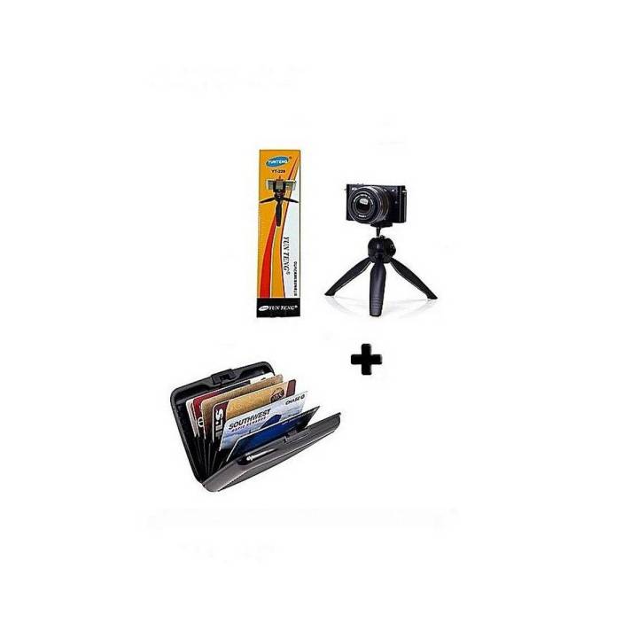 Mini Tripod For Mobile Phones & Camera With Mobile Clip & Aluma Wallet