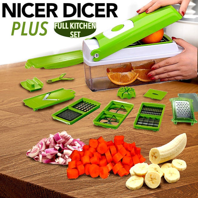 12 PCS Nicer Dicer Cutter Vegetable Chopper Vegetable Cutter Machine Speedy Salad Salad Slicer Cutter Vegetable Salad Cutter Fruit Peeler  Graters Peelers Slicers Kitchen Gadget