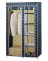 Folding Canvas Wardrobe - 6 X 3.5 Feet - Blue. 