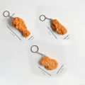 Food Keychain Realistic Fried Chicken Keychain Cute Food Pendant for Bags Keys Popular in Asia Simulated Food Decoration. 