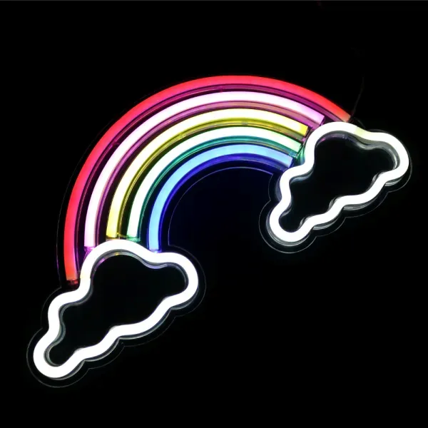 Rainbow with Clouds Neon LED Sign – 12V Adapter Included | Neon Lumina ...