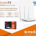 Tenda Wireless N300 Easy Setup Router (F3) 3 Antenna with Bandwidth Controller Heavy Duty. 