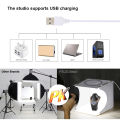 Energy - ENRG Dual LED Light Mini Photography Studio Box Photo 1100 Lumens For Shooting With 6 Background Color Drop Kit Portable Size 20 x 20cm. 