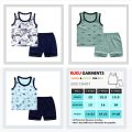 Ruku Garments Pack Of 3 Stylish Sandos & Shorts For Kids Clothing Set Best For Summer. 