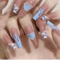 Heart shape long coffin nails for girls/womens. 