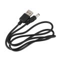 USB Cable 5.5mm / 2.1mm 5V DC  Jack Power Cable (Black, 75cm). 