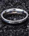 Silver Black Stainless Steel Ring for Men. 