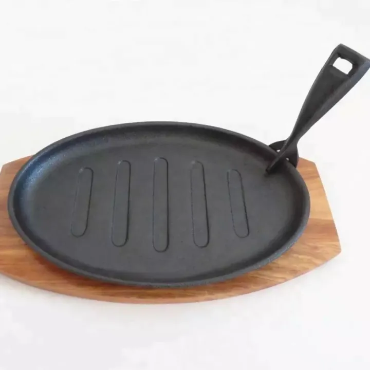Sizzler%20Plate%20Non%20Stick%20Tray%20with%20Wooden%20Base%2010%20inches%20x%206%20inches%20Pan%20Hot%20Plate%20Sizzling%20Pan%20Steak%20Plate%20-%20Image%202