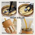 INSPIRA HOME Glass Tumbler Travel Cold Coffee Shaker with Spill Proof Clear Lid and Straw| Hot Breakfast Tea Cup| Milk Shake Mug | Adult Juice Bottle for Car, Office(Leather Grip Sleeve Sipper). 