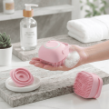 Silicone Scalp & Body Massager Brush with Dispenser – Shampoo Scrubber for Hair, Scalp & Body Massage for Men, Women & Kids. 