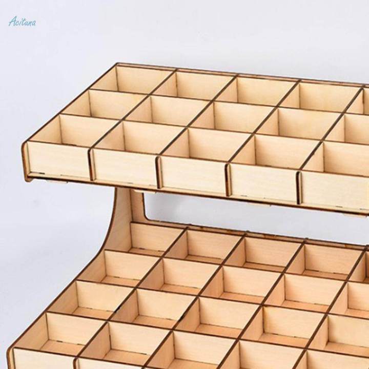 DIY Wooden Paint Rack Ink Storage Organizer 2-layer 35-grid