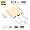 USB Type-C 3.1 Gen to USB-C + 4K HDMI + USB 3.0 MacBook Pro Adapter Cable 3 in 1 Video Converter Solution For Laptop MacBook Smartphone Mobile Tablet LED TVs Projector Desktop Gaming PC Computer Monitors Keyboard & Mouse. 
