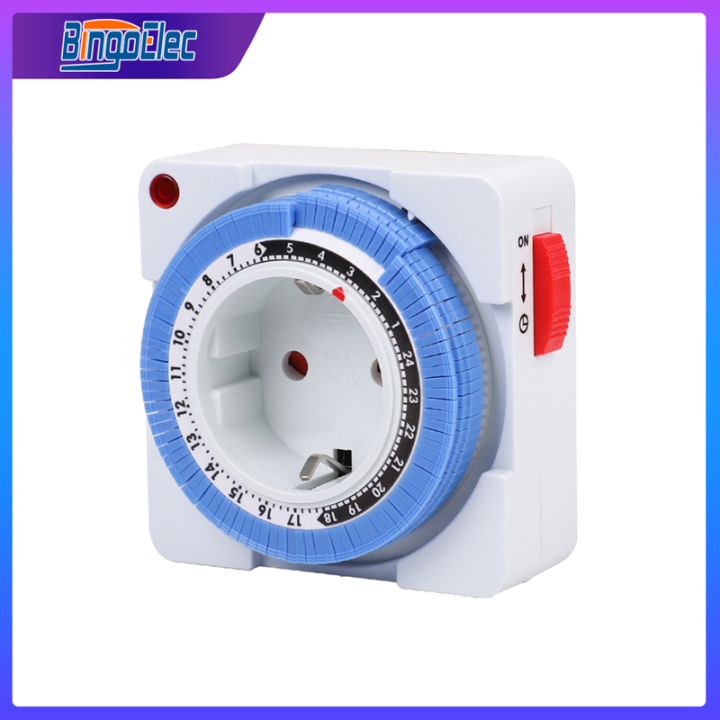 EU Timer Switch Timer Plug 24 Hours In Mechanical Grounded Programmable Smart Countdown Loop Sockets Indoor Auto Power Off