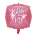 4D CUBE BABY GIRL FOIL BALLOON ( 24 INCH ). 