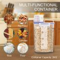 Pack of 3 - 2KG Plastic Airtight Food Storage Container with Measuring Cup Cereal Grain Rice Storage Box. 