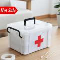 First Aid Kit Box Lockable Medicine Storage Box Family Emergency Kit Cabinet Organizer with Detachable Tray & Handle Portable for Home Camping Travel Hiking. 