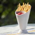 crisp & dip cup /chips & catchup cup / pure high quality plastic  for french fries and other snacks with a sauce slot. 