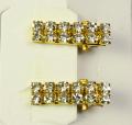 Pack Of 2 - Small Golden Brooch clip Pin With Stone. 