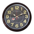 Hitco Dark Brown Glossy Round Wall - Night Vision Simplist Stylish Clock Wall - Wall Clocks For Office And Home Bedroom / Living / Drawing / Kitchen - Shiney Watch For Wall. 