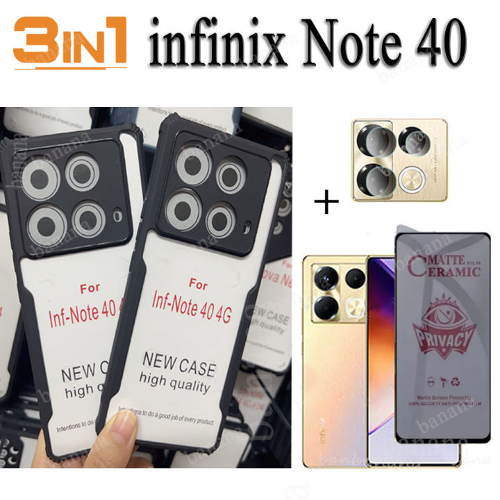 For infinix Note 40 Phone Case infinix Hot 40 40i 40 Pro Smart 8 Note 30 Note40 Anti-Spy Privacy Tempered Glass soft film