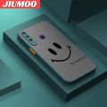 JIUMOO For Huawei Y6P Case Fashion Simple Smile Face Frosted Transparent Back Cover Lens Camera Protect Phone Case Edge Full Cover Casing Hard Cases. 