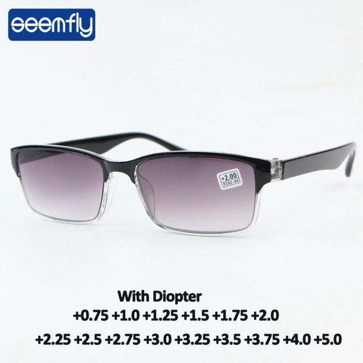 seemfly +7.5 1.25 1.5 2 2.5 3 4.5 +5.0 Progressive Gray Reading Glasses Male Black Retro Goggle Female Prebyopic Hyperopia Frame